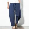 Maiyifu-GJ Men's Hippie Harem Pants Baggy Hip Hop Yoga Joggers Sweatpants Loose Elastic Waistband Drop Crotch Trousers (Dark Blue,Medium) view 2