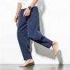 Maiyifu-GJ Men's Hippie Harem Pants Baggy Hip Hop Yoga Joggers Sweatpants Loose Elastic Waistband Drop Crotch Trousers (Dark Blue,Medium) view 3