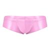 Moily Men's Sexy Pouch G-String Thongs Pantie Shiny Glossy Swim Trunks Swimwear Bottoms Underpants Pink X-Large view 1