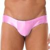 Moily Men's Sexy Pouch G-String Thongs Pantie Shiny Glossy Swim Trunks Swimwear Bottoms Underpants Pink X-Large view 2