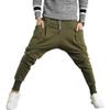 Men Drop Crotch Jogging Harem Pants Baggy Elastic Waist Hip Hop Sweatpants Hippie Ankle Length Sweats Trousers (ArmyGreen,3X-Large) view 3