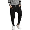 Maiyifu-GJ Men Drop Crotch Jogging Harem Pants Baggy Elastic Waist Hip Hop Sweatpants Hippie Ankle Length Sweats Trousers (Black,X-Large) view 1