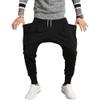 Maiyifu-GJ Men Drop Crotch Jogging Harem Pants Baggy Elastic Waist Hip Hop Sweatpants Hippie Ankle Length Sweats Trousers (Black,X-Large) view 2