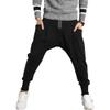 Maiyifu-GJ Men Drop Crotch Jogging Harem Pants Baggy Elastic Waist Hip Hop Sweatpants Hippie Ankle Length Sweats Trousers (Black,X-Large) view 3