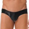 Moily Men's Sexy Pouch G-String Thongs Pantie Shiny Glossy Swim Trunks Swimwear Bottoms Underpants Black XX-Large view 3