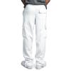 Maiyifu-GJ Men Fleece Heavyweight Cargo Pants Multi Pocket Elastic Waistband Sweatpants Solid Baggy Hip Hop Jogging Pants (White,Small) view 2