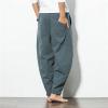 Maiyifu-GJ Men's Hippie Harem Pants Baggy Hip Hop Yoga Joggers Sweatpants Loose Elastic Waistband Drop Crotch Trousers (Green,Large) view 3