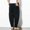 Maiyifu-GJ Men's Hippie Harem Pants Baggy Hip Hop Yoga Joggers Sweatpants Loose Elastic Waistband Drop Crotch Trousers (Black,XX-Large) view 3