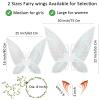 LOHZAQ Fairy Wings for Women Girls,25 "x16 Sparkling Butterfly Wings for Adults Fairy Costume Accessories Floral Headpiece,Elf Ears - Wings Cosplay,Party Favor Halloween Dress Up M White view 2