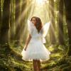 LOHZAQ Fairy Wings for Women Girls,25 "x16 Sparkling Butterfly Wings for Adults Fairy Costume Accessories Floral Headpiece,Elf Ears - Wings Cosplay,Party Favor Halloween Dress Up M White view 3