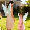 LOHZAQ Fairy Wings for Women Girls,25 "x16 Sparkling Butterfly Wings for Adults Fairy Costume Accessories Floral Headpiece,Elf Ears - Wings Cosplay,Party Favor Halloween Dress Up M White view 4