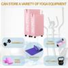 Twira Yoga Mat Storage Racks, Home Gym Storage Rack for Foam Roller, Yoga Strap and Resistance Bands, Workout Equipment Corner Yoga Mat Holder with WheelsPink view 3