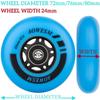 AOWESM Inline Skate Wheels 80mm 76mm 72mm 85a Outdoor Indoor Black Blue Red Roller Hockey Blades Replacement Wheels w/Bearings ABEC-9 and Floating Spacers (8-Pack) (Blue, 80mm) view 4