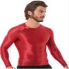 CHICTRY Men's Compression Sports Shirts Shiny Oil Slim Fit Muscle Tops Long Sleeve Workout Fitness Shirts Burgundy Medium view 3