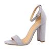 Hee grand Women's High Heels Sandals Ankle Buckle Open Toe Chunky Heels Nightclub Party Shoes,Purple 5.5 view 2