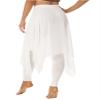 Shinsto Women's Belly Dance Asymmetrical Chiffon Skirt Yoga Clothing with Leggings Pants White 3X-Large view 2