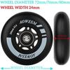 AOWESM Inline Skate Wheels 80mm 76mm 72mm 85a Outdoor Indoor Black Blue Red Roller Hockey Blades Replacement Wheels w/Bearings ABEC-9 and Floating Spacers (8-Pack) (Black, 76mm) view 2