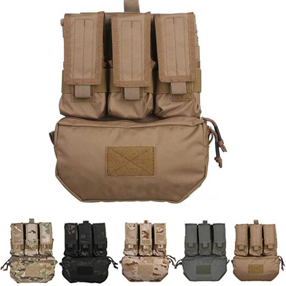 Elite Tribe Assault Back Panel Airsoft Combat Molle Vest Waist Bag (Multicam Arid)