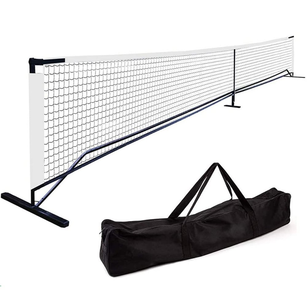 Portable Tennis Pickleball Net, 22Ft Wide Easy Setup Nylon Sports Net with Poles for Junior Tennis, Volleyball & Soccer, Backyard Games