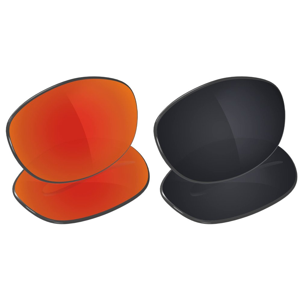 Galvanic Replacement Lenses for Ray-Ban RB4033 60mm Sunglasses - Ruby + Black Polarized - Combo Pack