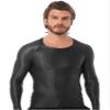 CHICTRY Men's Compression Sports Shirts Shiny Oil Slim Fit Muscle Tops Long Sleeve Workout Fitness Shirts Black Medium view 4