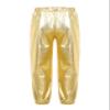 Manyakai Kids Girls Boys Shiny Metallic Dance Harem Pants Athletic Leggings Hip Hop Street Dancewear Gold 16 Years view 4