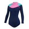 Women Shorty Wetsuit 2mm Neoprene, Long Sleeve Back Zip Swimsuit with Water Fin Socks for Diving Snorkeling Surfing,Blue XS view 1