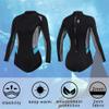Women Shorty Wetsuit 2mm Neoprene, Long Sleeve Back Zip Swimsuit with Water Fin Socks for Diving Snorkeling Surfing,Black XS view 2