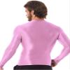 Fldy Men Basic T-Shirts Compression Rashguard Athletic Tee Shirts Tops Bodybuilding Undershirts Pink X-Large view 3