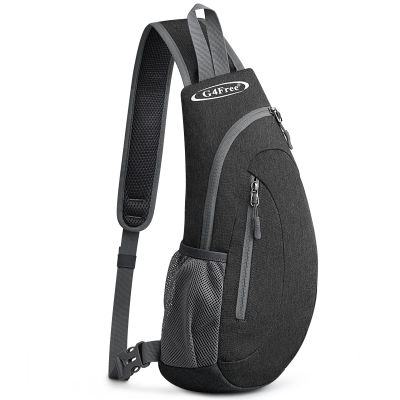G4Free Sling Bag for Men Women, Small Crossbody Backpack Lightweight Chest Shoulder Bags for Travel, Outdoor and Sports (Dark Grey)
