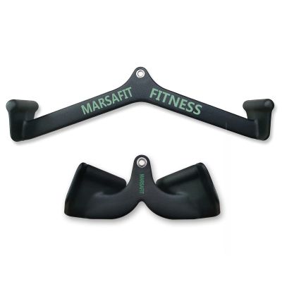 MARSAFIT Home Gym Fitness Rowing T-bar V-bar Pulley Cable Machine Attachments, Bicep Curl Tricep Lat pulldown Bar Back Strength Training Handle Grips Lat Pull Down Bar Press Down Exercises (Style 1)
