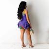 2 Ruffle Cute Womens Cami Tops Piece Set Clubwear Outfits Tracksuit Crop Shorts Women Suits & Swimsuit (Purple, XXL) view 4