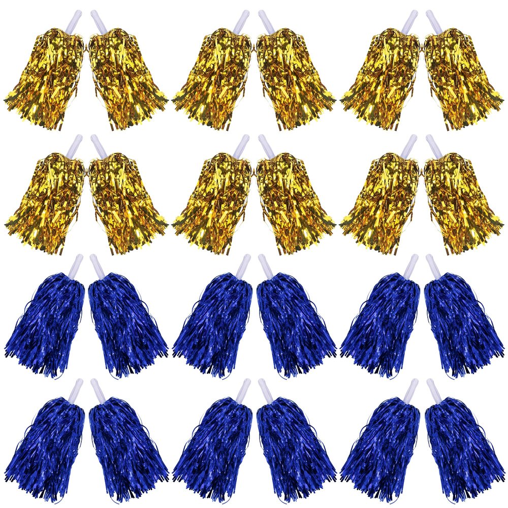 KDPATFAV 24PCS Cheerleading Pomp Tinsel Cheerleading Plastic Pomp Dancesporte Party Football Basketball Club Spirit Sports Stage Show Celebration