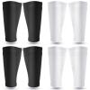 Soccer Shin Guards Sleeves 4 Pairs Flexible Soccer Shin Guard Leg Performance Support Polyester Soccer Shin Guard Sleeve Holder with Pocket for Soccer Sport (White, Black, M) view 1