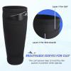 Soccer Shin Guards Sleeves 4 Pairs Flexible Soccer Shin Guard Leg Performance Support Polyester Soccer Shin Guard Sleeve Holder with Pocket for Soccer Sport (White, Black, M) view 4