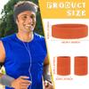 72 Pieces Sweatbands Set Including 24 Pcs Sports Headbands and 48 pcs Wristbands Cotton Sweat Band Colorful Cotton Sweatband Set for Men and Women view 2
