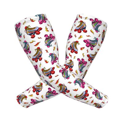 BTGVGSE Color Roller Skates Print Printed Cooling Arm Sleeves For Men Women Uv Sun Protection Compression Arm Sleeves