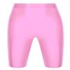 YiZYiF Men's Shiny Compression Breathable Stretchy Sports Bottoms See Through Trunks Swim Shorts Pink X-Large view 3