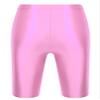 YiZYiF Men's Shiny Compression Breathable Stretchy Sports Bottoms See Through Trunks Swim Shorts Pink X-Large view 4