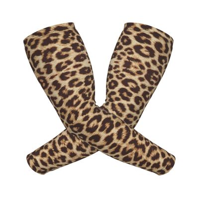 BTGVGSE Fun Leopard Print Printed Cooling Arm Sleeves For Men Women Uv Sun Protection Compression Arm Sleeves