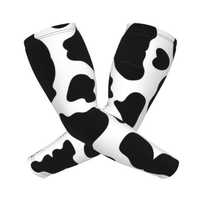 BTGVGSE Cow Spot Printed Cooling Arm Sleeves For Men Women Uv Sun Protection Compression Arm Sleeves
