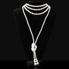 1920s Imitation Faux Long Pearl Strand Y Necklace 6mm Layered Knot Retro Costume Jewelry Flapper Party Wedding Accessories Mother's Day Gift-1PCS view 4