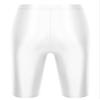 YiZYiF Men's Shiny Compression Breathable Stretchy Sports Bottoms See Through Trunks Swim Shorts White X-Large view 4