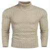 COOFANDY Men's Slim Fit Turtleneck Sweater Casual Knitted Twisted Pullover Solid Sweaters Light Khaki 3X-Large view 1