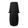 SGASY Women's Retro Kaftan Abaya Dress Muslim Long Sleeve Crew Neck Split Maxi Dress Islamic Arab Jilbab with Pockets view 4