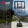 GYMAX Basketball Hoop Outdoor, 4.25 Ft to 10 Ft Adjustable Basketball Goal with 44'' Backboard & 18'' Rim, All Weather Portable Basketball Stand w/Wheels, for Youth Adult, Gym, Driveway, Court view 2