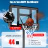 GYMAX Basketball Hoop Outdoor, 4.25 Ft to 10 Ft Adjustable Basketball Goal with 44'' Backboard & 18'' Rim, All Weather Portable Basketball Stand w/Wheels, for Youth Adult, Gym, Driveway, Court view 3