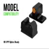 R3D Night Sights Orange Compatible with HK VP9 Optics Ready Suppressor Height Sights (Does not fit VP9SK), Front and Rear Glow in The Dark Tritium for Tactical Applications view 2