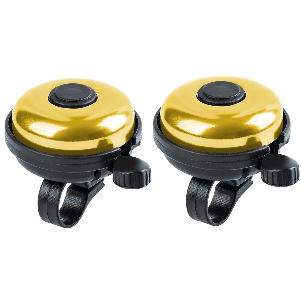Xthuge Classic Bike Bell, Aluminum Bicycle Bell, Loud Crisp Clear Sound Bicycle Bike Bell for Adults Kids(Gold-Right Hand Use2 Pack)
