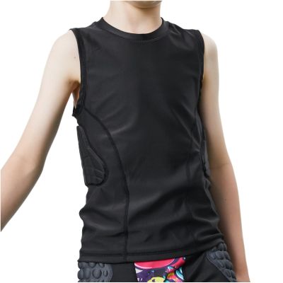Topeter Youth Padded Rib Guards Sleeveless Shirt, Vest Jersey for Lacrosse, Hockey, Baseball, Paintball, Football for Girls and Boys (YM)
